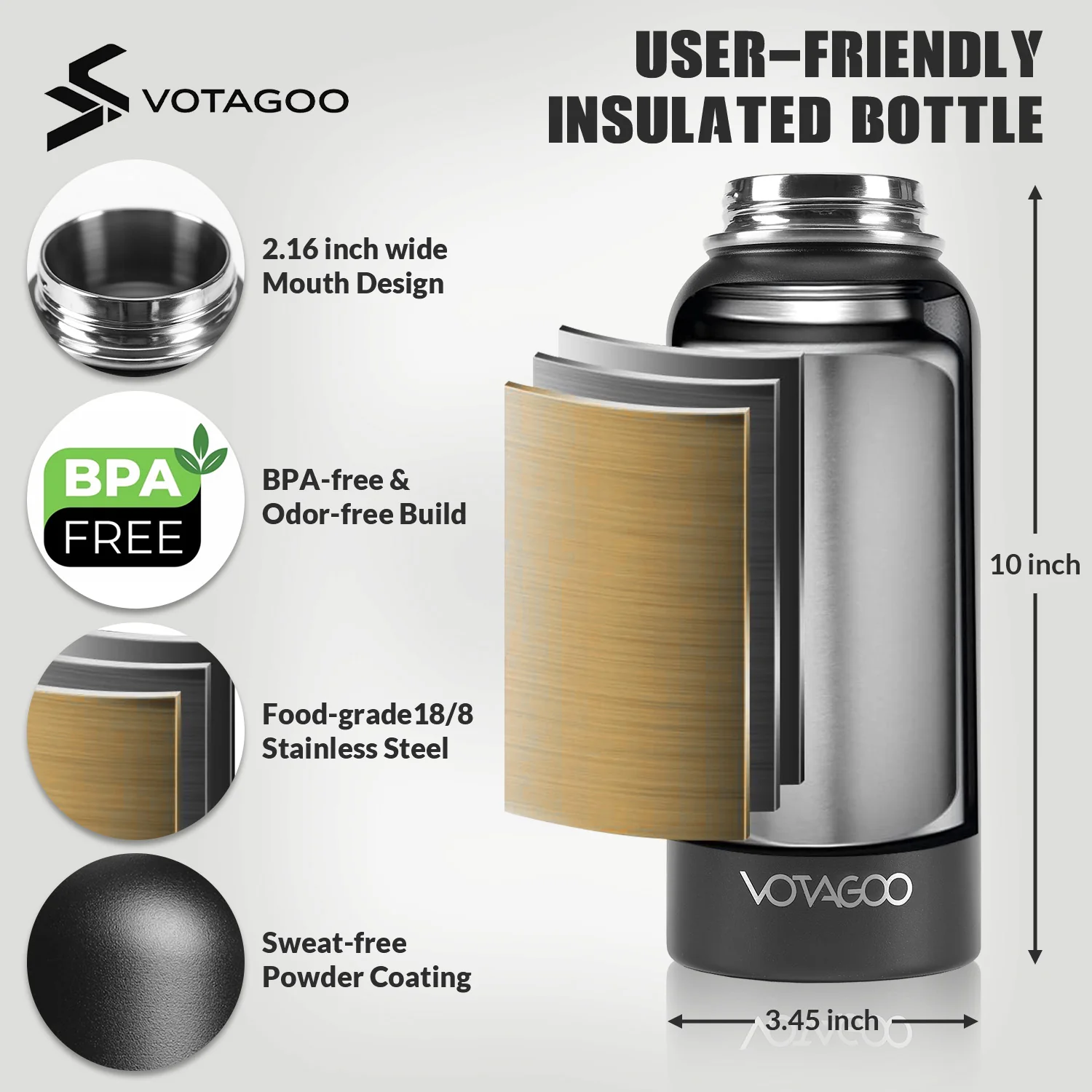 VOTAGOO® 32Oz Tactical Water Bottle - Image 12