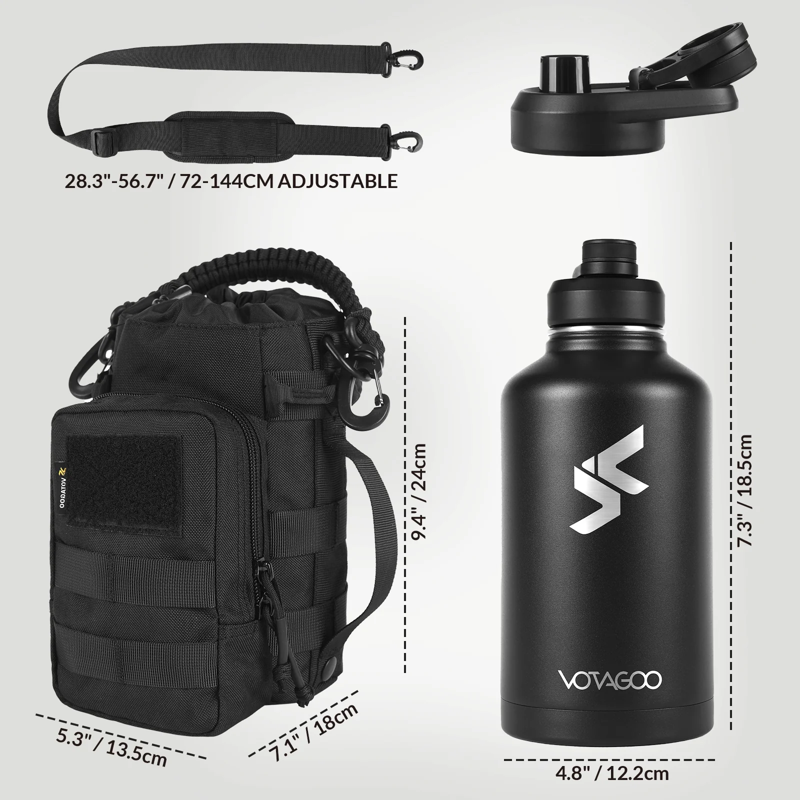 VOTAGOO® 64Oz Tactical Water Bottle - Image 11