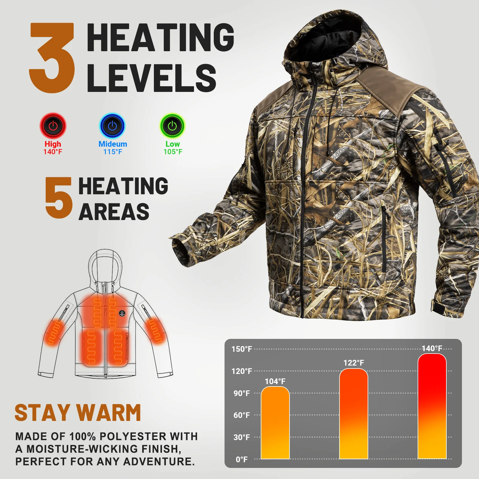 Heated Hunting Jacket for Men - Image 9