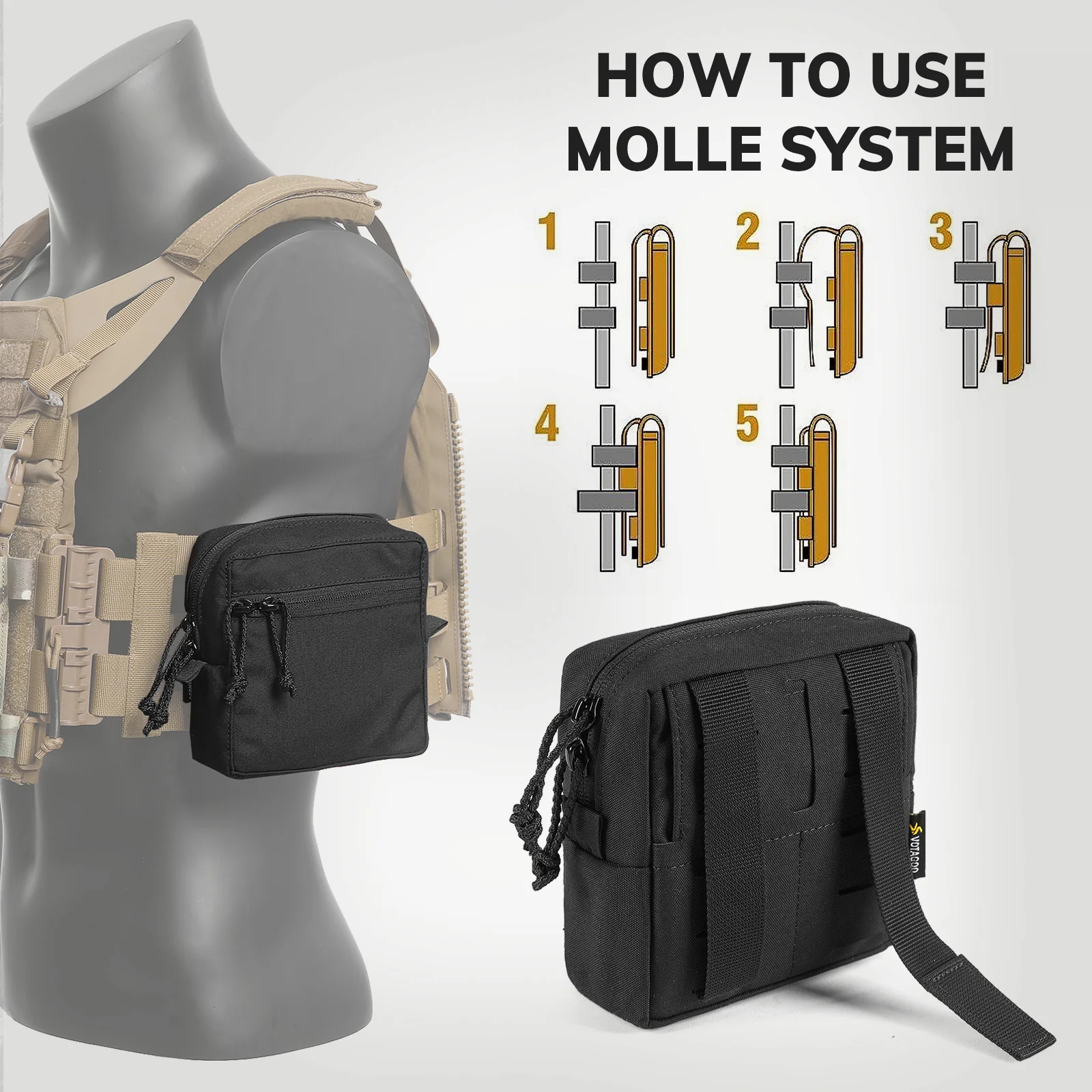 VOTAGOO® GP Pouch MOLLE General Purpose Admin Pouches - Image 13