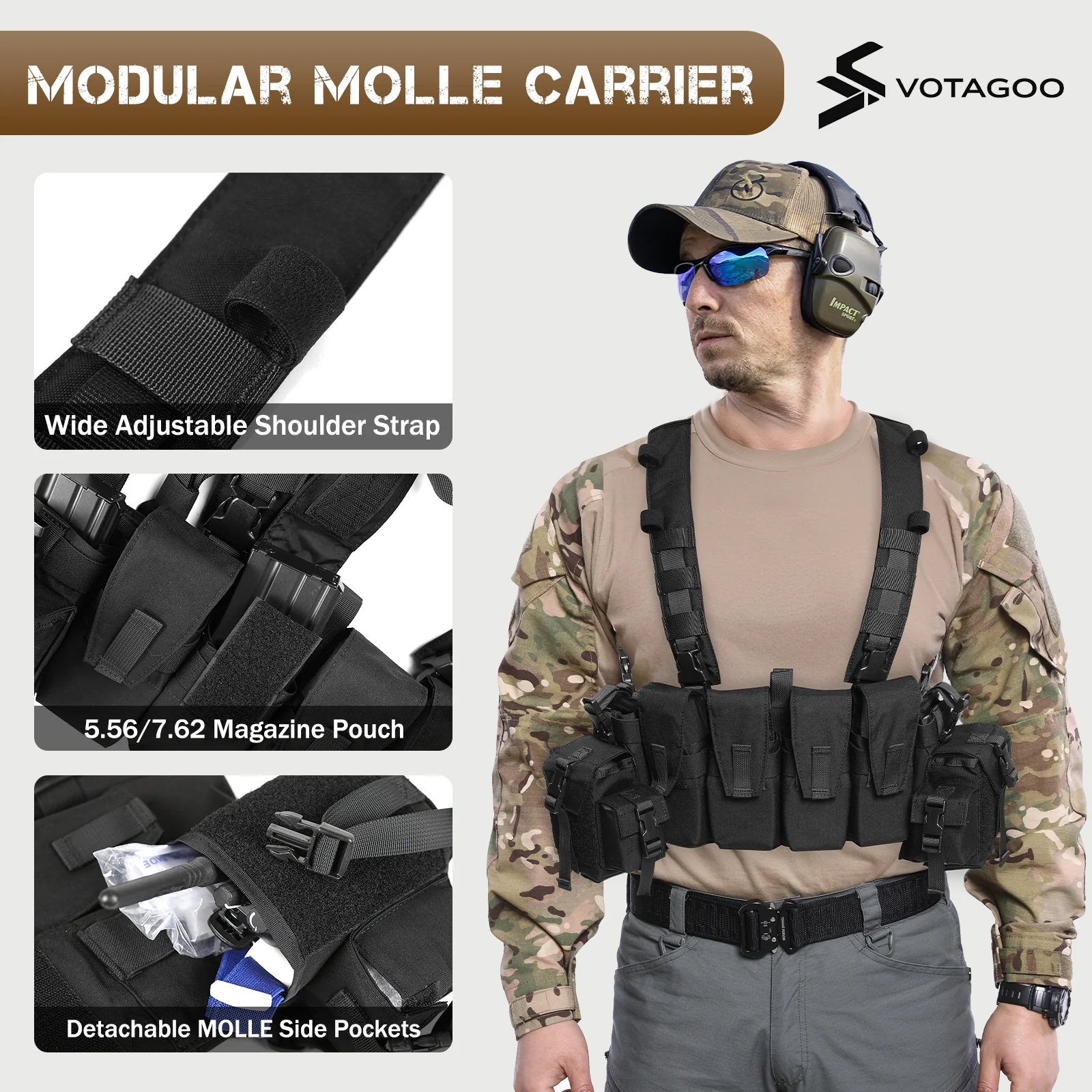 VOTAGOO® Tactical Airsoft Chest Rig - Image 9