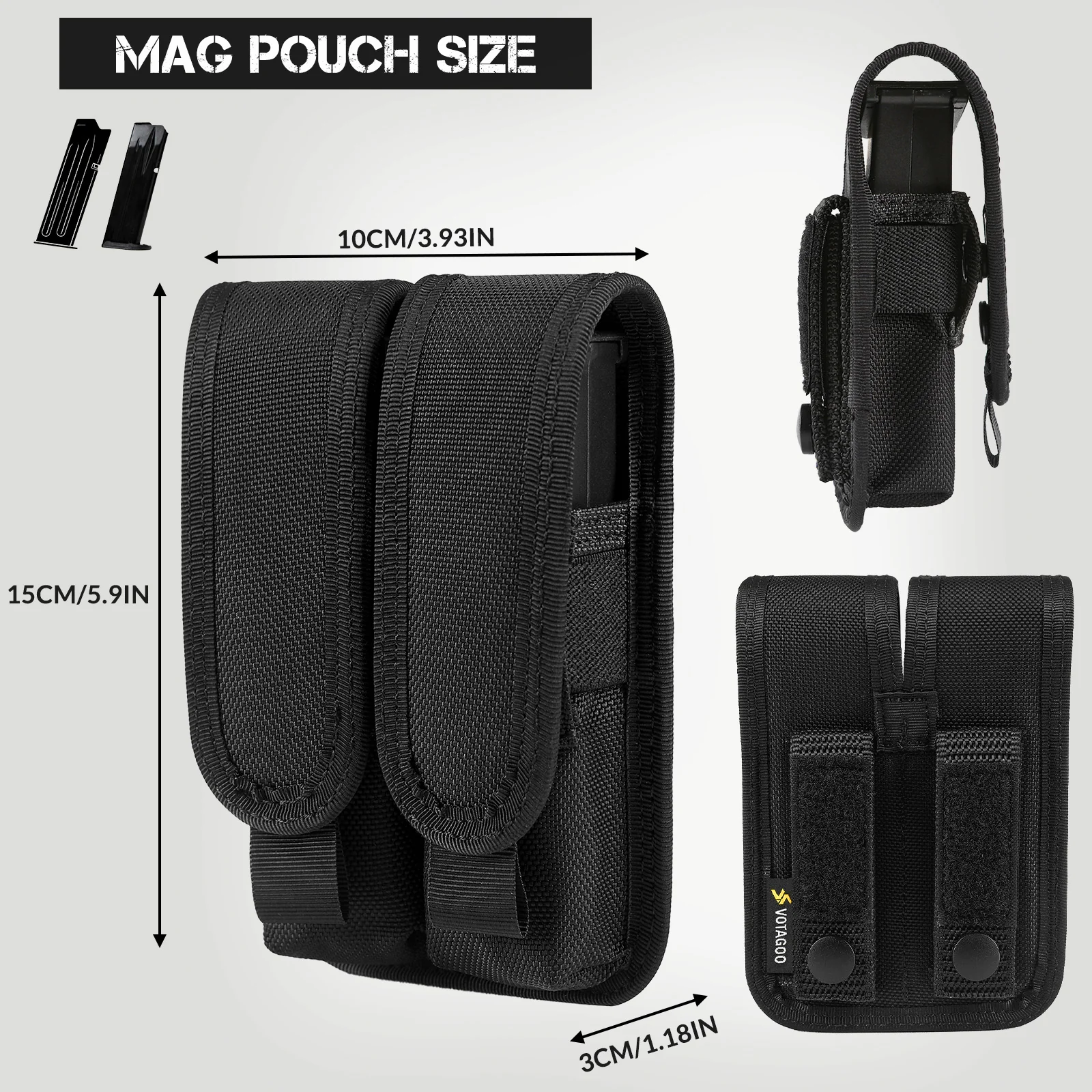 VOTAGOO® Single Double Nylon Mag Pouch - Image 9