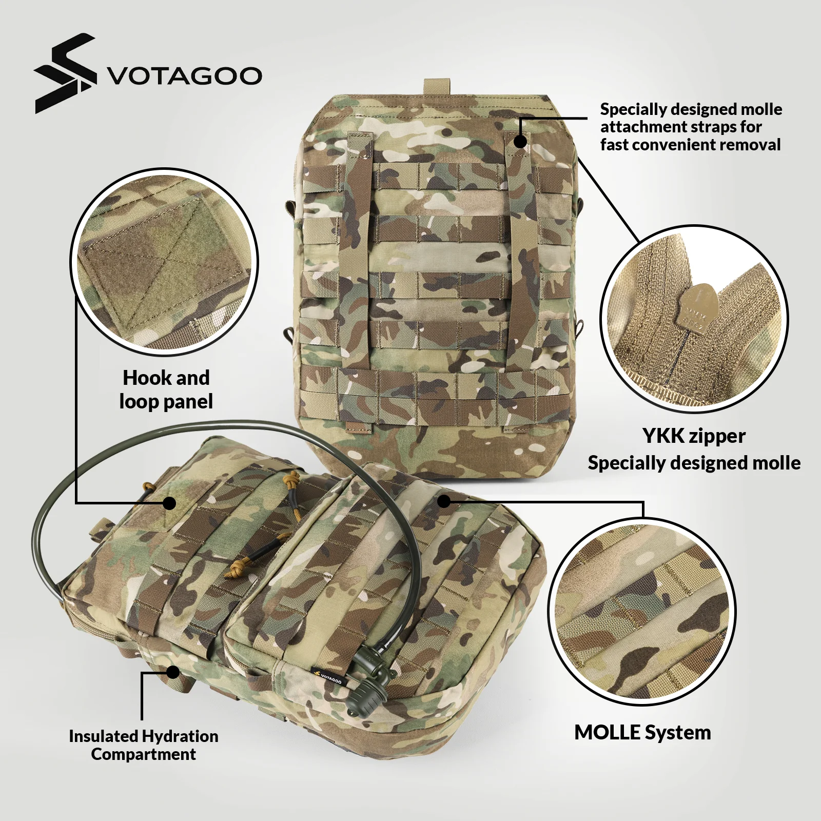 VOTAGOO® Tactical Molle Hydration Pack 3L - Image 3