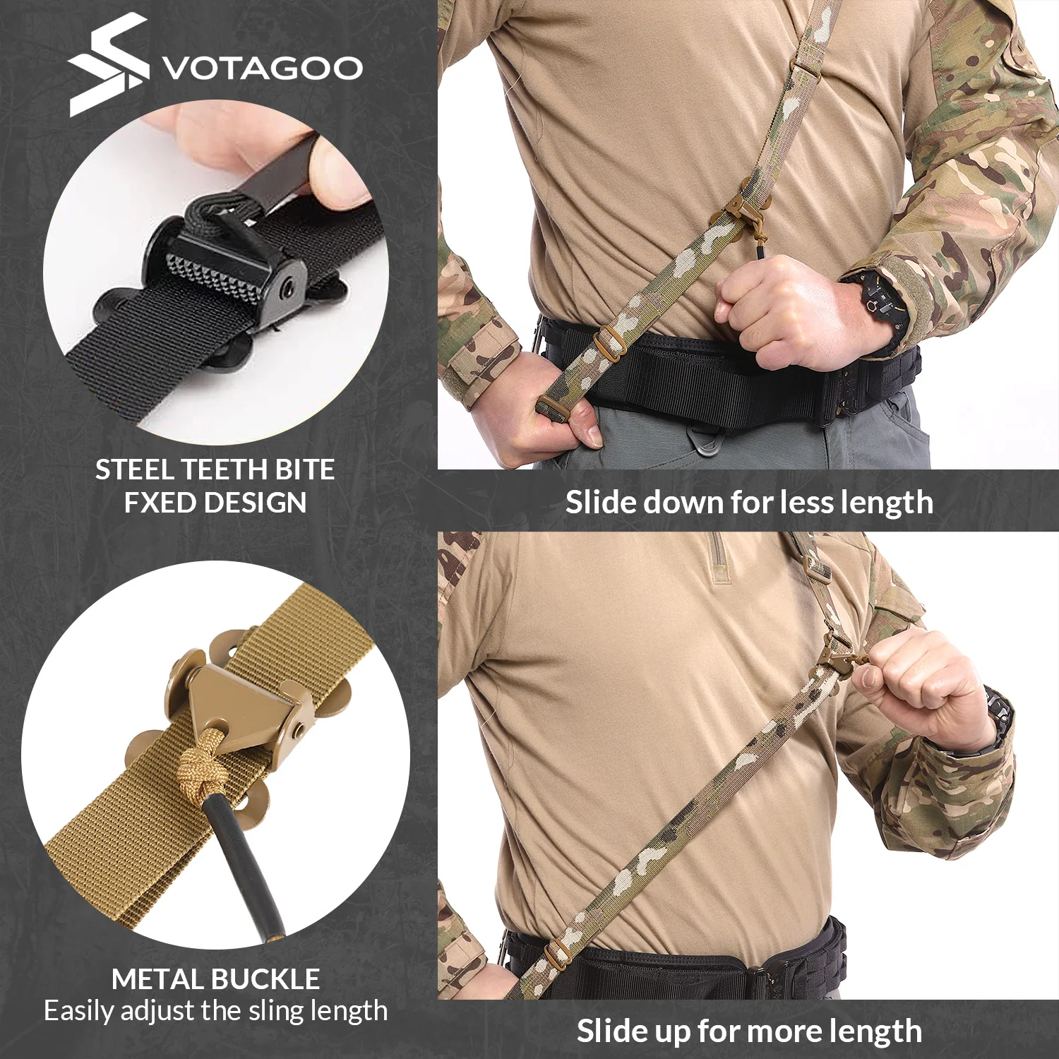 VOTAGOO® Quick Adjust Gun Sling with HK Hook - Image 10