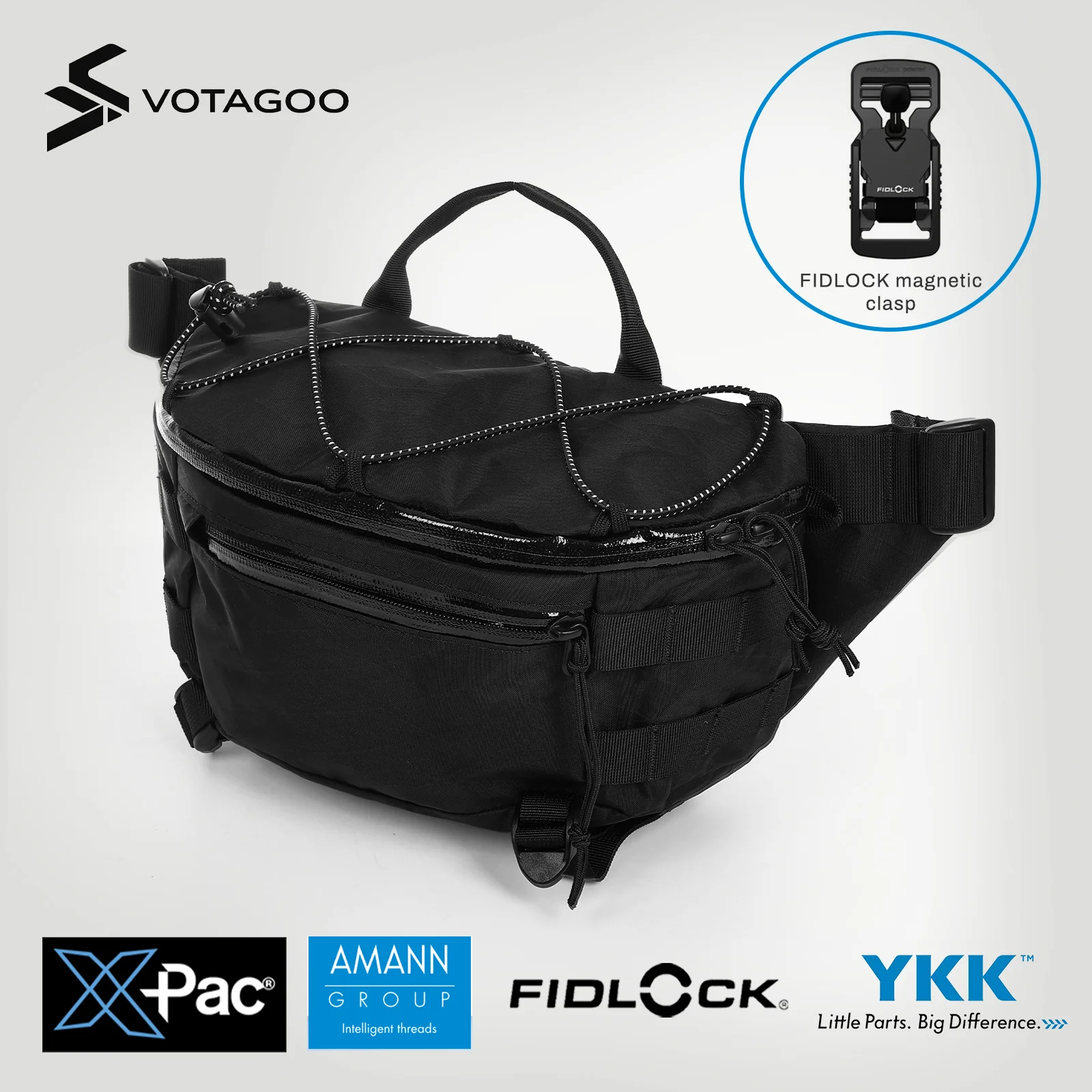 VOTAGOO® X-Pac Nylon Waist Bag Fanny Pack - Image 15