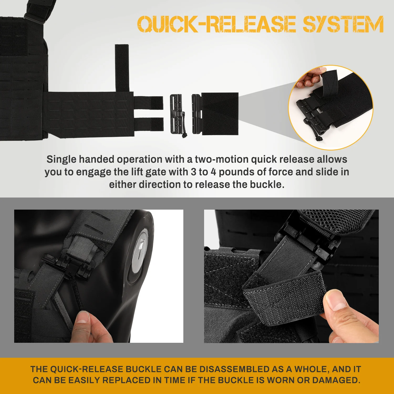 VOTAGOO® Adjustable Tactical Vest with Admin Drop Pouch - Image 20