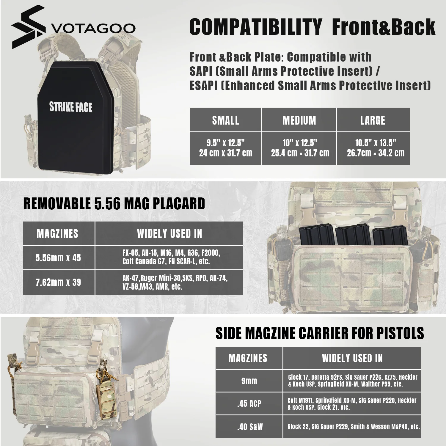 VOTAGOO® Adjustable Tactical Vest with Admin Drop Pouch - Image 6