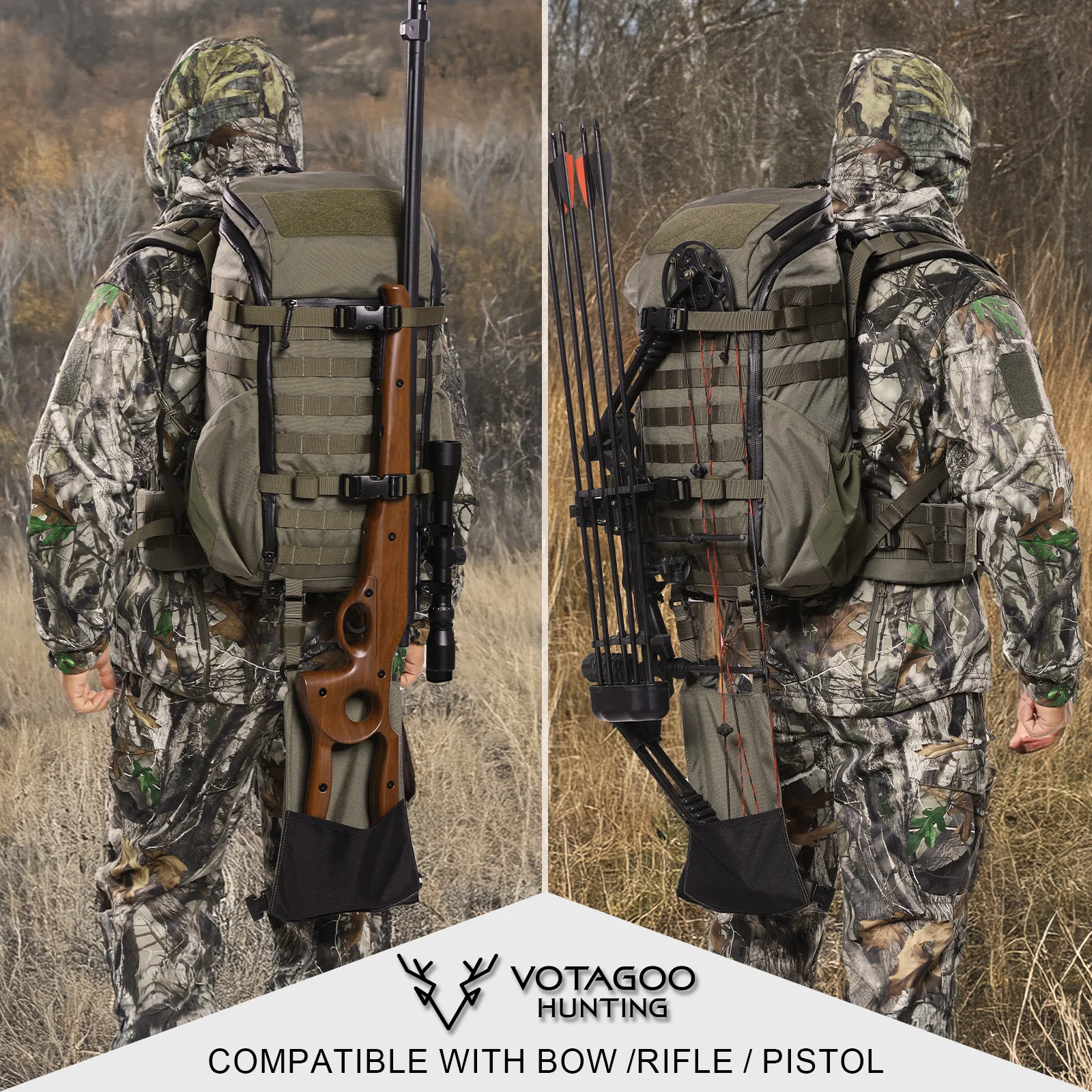 VOTAGOO® Hunting Backpack with Rifle/Bow Carry System - Image 6