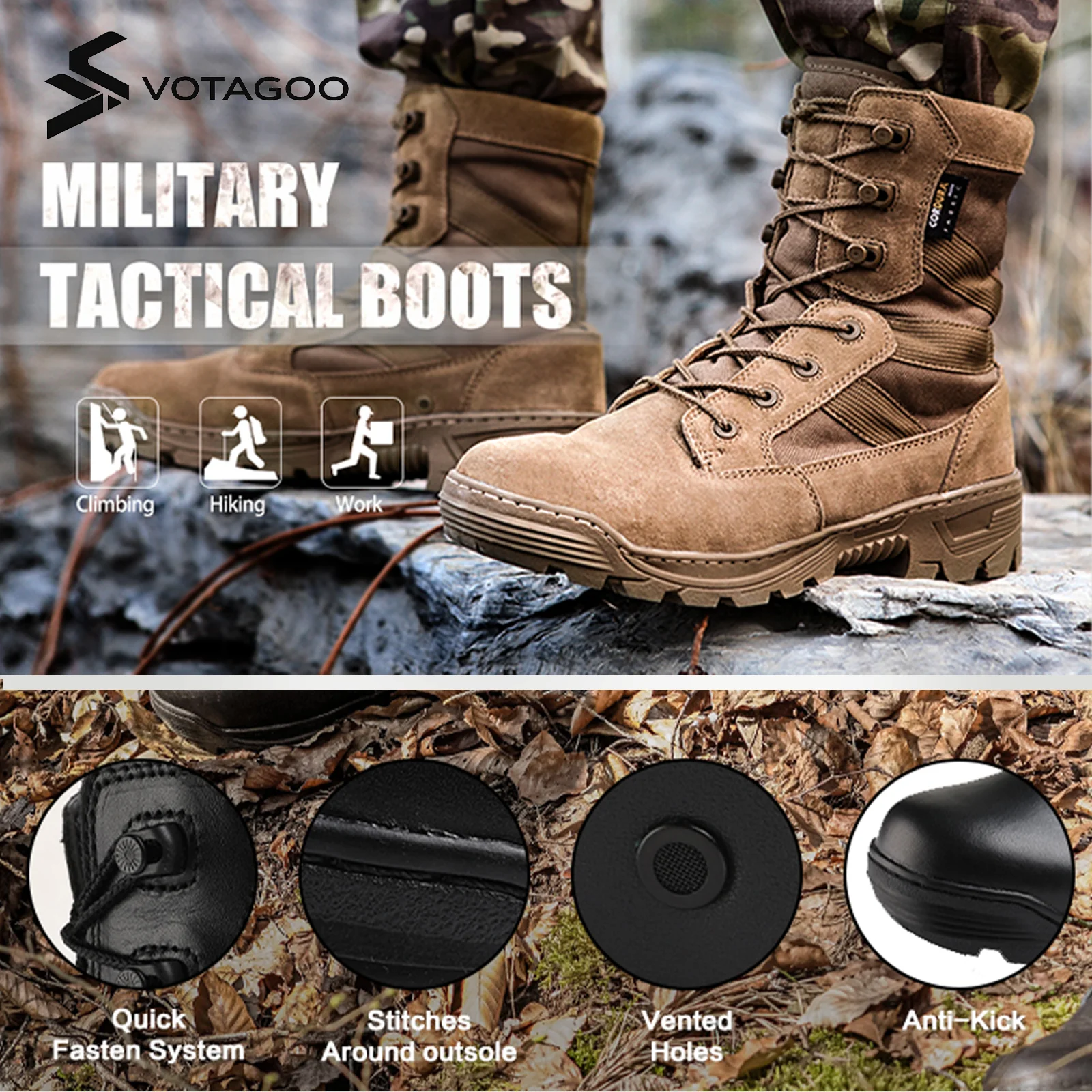 VOTAGOO® Men's Tactical Boots - Image 7